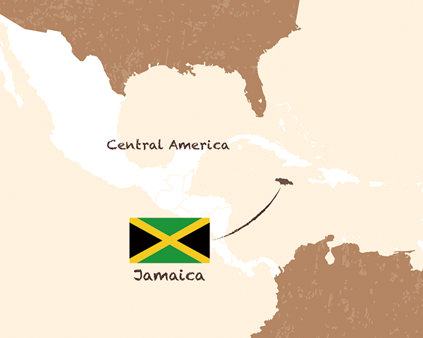 ジャマイカの場所を示した地図