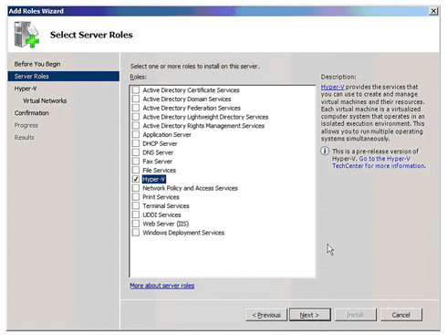 図3：HYPER-V という役割が追加されている