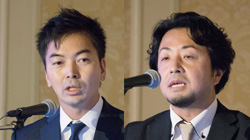 ITOCHU Techno-Solutions America, Inc. Sales & Solution Eng. Director 田中 久智(左) SYSCOM (USA) INC. SI Solution Dept. General Manager 窪田 宏氏(右)