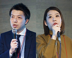 伊藤忠テクノソリューションズ株式会社 金融第3事業部 金融サービス技術第2部 松本 直樹(左)、伊藤忠テクノソリューションズ株式会社 流通・EP第4本部 流通・サービスシステム営業第3部 主任 小瀬 里絵(右)