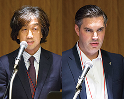 伊藤忠テクノソリューションズ株式会社 金融サービス企画・推進部 主任 橋本 隆行(左)、英国ReAssure社 デジタルトランスフォーメーション コンサルタント ロブ マクラーレン(Rob McLaren)氏(右)