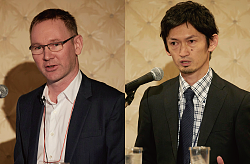 Solinea, Inc アーキテクチャ担当バイスプレジデント ジェームス クラーク(James Clark) 氏(左)クラウド・セキュリティ事業推進本部 クラウドイノベーションセンター 部長代行 小岩井 裕