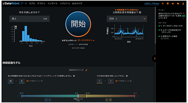 DataRobotの画面イメージ