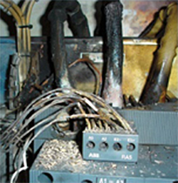 Damaged electrical components