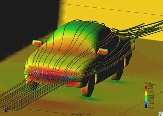 「FINAS/CFD」による、自動車の空気抵抗の解析