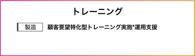 トレーニング製造：顧客要望特化型トレーニング実施*運用支援