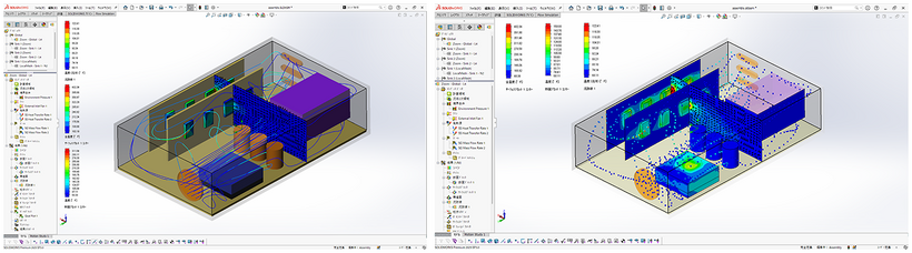 SOLIDWORKS 完全アドオン熱流体解析ツール　イメージ