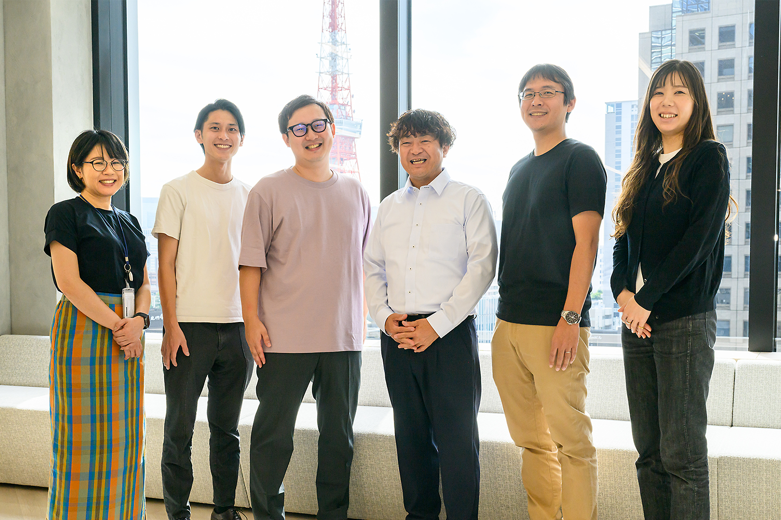 インタビュープロフィール（右から）：CTC DXビジネス企画・推進本部 Buildサービス部 和田 絵理、トヨタ車体株式会社 デジタル変革推進部 デジタル活用・開発部　大鋸 学氏、山田 英貴氏、橋本 皓大氏、門田 暁憲氏、CTC DXビジネス企画・推進本部 Buildサービス部 柳内 和美