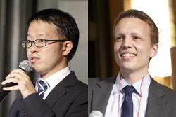 ビジネスソリューション推進部 プラットフォーム企画推進課 課長 富坂 亮（左）  Rescale, Inc. CEO ヨーレス ポート（Joris Poort）氏