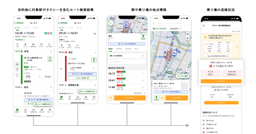 NAVITIME　タクシー乗り場混雑情報　概要図