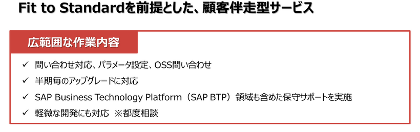 Fit ti Standardを前提とした、顧客伴走型サービス