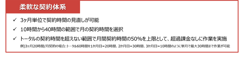 柔軟な契約体系