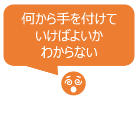 何から手を付けていけばよいかわからない