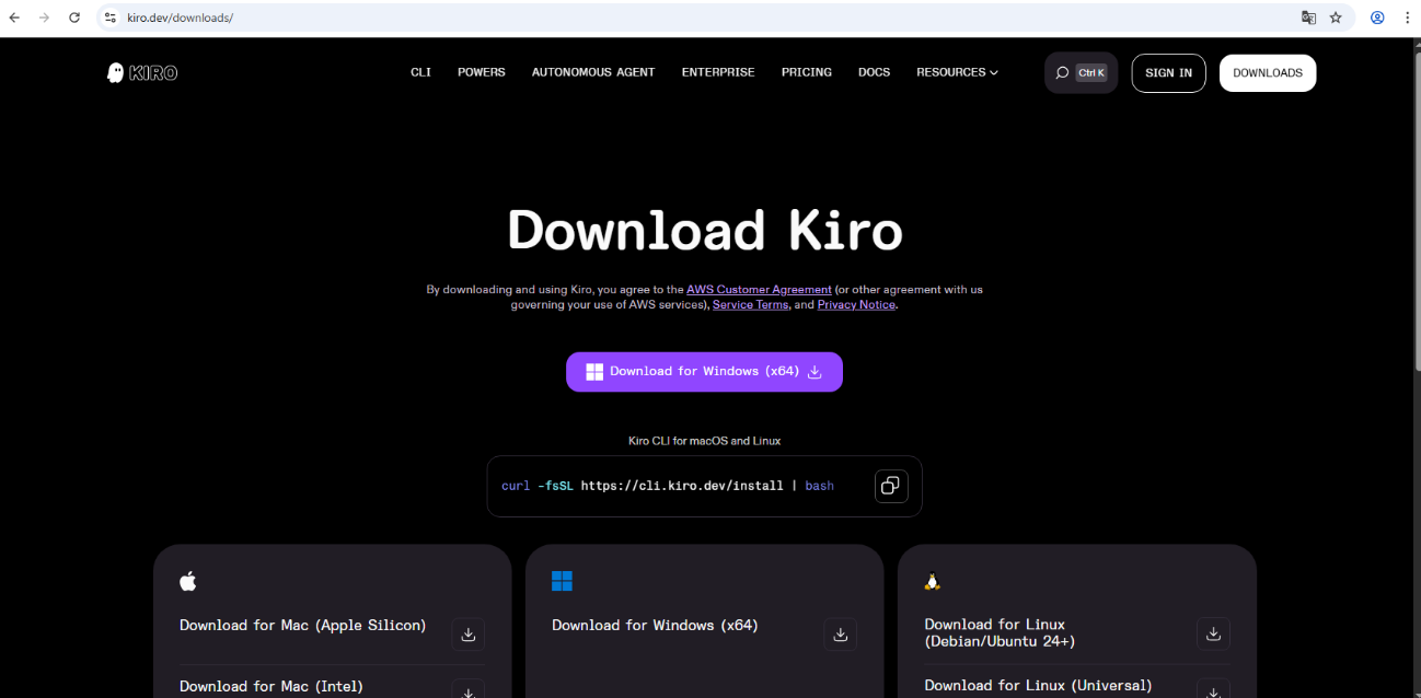 Kiroダウンロード画面
