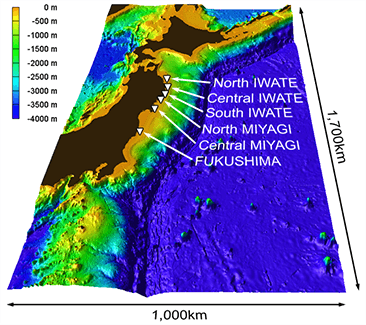 津波シミュレーションに用いた海底地形モデル